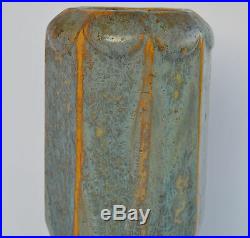 French Art Deco Pottery Crystalline Stoneware Blue Vase, Pierrefonds