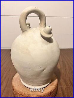 French Gargoulette Antique Stoneware Pottery Water Jug Unglazed Late19th Century