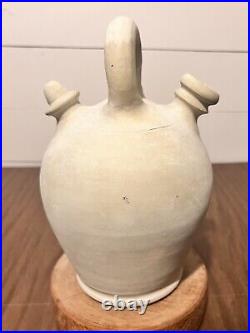 French Gargoulette Stoneware Antique Pottery Water Jug Unglazed Late19th Century