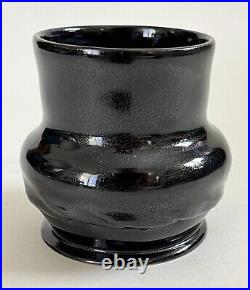 George Ohr Style Crimped Coffee Mug Micro Crystalline Black Glaze Sam Lopez