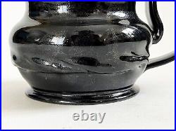 George Ohr Style Crimped Coffee Mug Micro Crystalline Black Glaze Sam Lopez