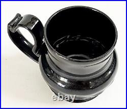 George Ohr Style Crimped Coffee Mug Micro Crystalline Black Glaze Sam Lopez