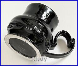 George Ohr Style Crimped Coffee Mug Micro Crystalline Black Glaze Sam Lopez