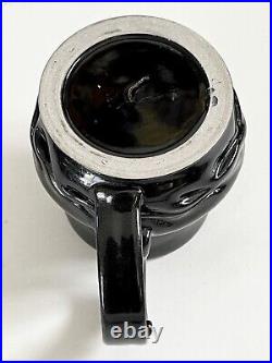 George Ohr Style Crimped Coffee Mug Micro Crystalline Black Glaze Sam Lopez