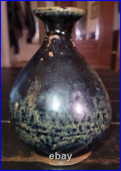 Glazed Stoneware Tokkuri Bottle Vase 7 inch 19TH C EDO Old Japan Antique