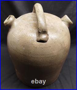 Good Looking Antique Salt Glazed Double Spout Stoneware Jug