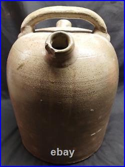 Good Looking Antique Salt Glazed Double Spout Stoneware Jug