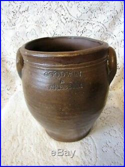 Goodwin & Webster Brown Glazed Semi Ovoid Stoneware Pottery Jar Brown