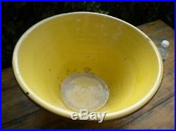 HUGE 19 Antique Stoneware Yellow Ware Mixing Bowl Pottery Primitive 1800's