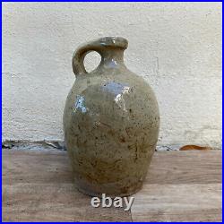 Handmade Glazed Beige Antique French Stoneware Jug Pitcher 3001215