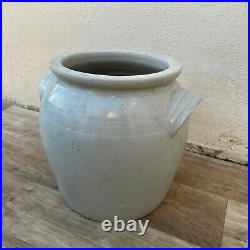 Handmade Glazed Grey Antique French Confit Pot Large Stoneware 04042125