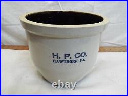 Hawthorn Pottery Co PA Stoneware 1-Gal Handled Crock Blue Decorated Jug C