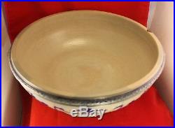 Huge 16 Diameter Antique Punch Bowl or Basin German Stoneware Salt Glaze