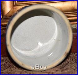 Hull Antique Blue White Salt Glaze Daisy Floral Grease Jar Canister BUTTER CROCK