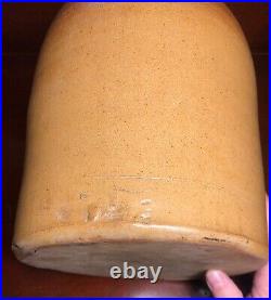Impressive 1 1/2 Gallon Stoneware Crock In Browntones, 10.5 In Height