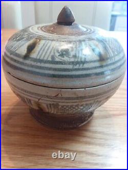 Indonesian Pottery Thai Sawankhalok Covered Stoneware Box 14th Century