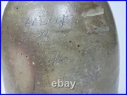 Inscribed And Signed Zanesville Ohio Stoneware Whiskey Jug Antique
