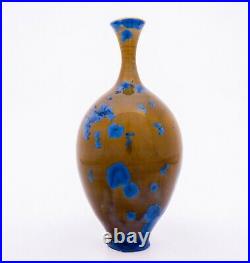 Isak Isaksson Olivegreen Stoneware Vase With Crystal Glaze Sweden