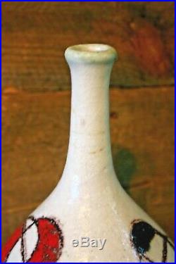Italian Art Pottery Vase GUIDO GAMBONE Stoneware 1950s Signed Donkey Mark MCM