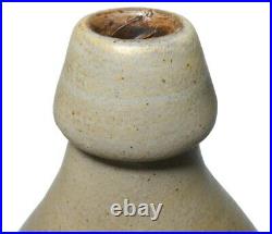 J W Lyon 1854 Mid-19th C Antique Salt Glzd Blue Slip Stmpd Stoneware Cer Bottle