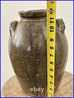 James Franklin Seagle JFS 2 Gallon Ovoid Catawba North Carolina Jar Stoneware