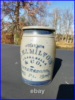 James Hamilton, Greensboro, Pennsylvania stoneware crock