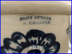 John Burger Rochester N. Y. Stoneware Americana 4 Gallon Cobalt Daisy Circa 1860