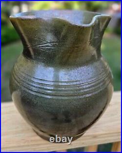 Jugtown Ware Ben Owen Frogskin Large Decorated Pitcher Pottery Seagrove NC Art