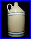 LATE_19TH_C_ANTIQUE_STONEWARE_1_GAL_HANDLED_WHISKEY_JUG_WithBLUE_WHITE_THIN_BANDS_01_atog