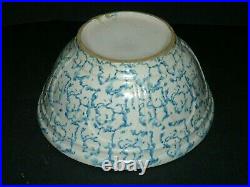 LG. 10 Early Pfaltzgraff Blue & White Spongeware Bowl (1895 1920) Stoneware
