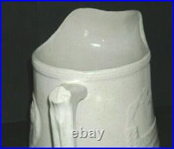 LG One Gallon Buckeye Pottery Lincoln withCabin Stoneware Pitcher Macomb Illinois