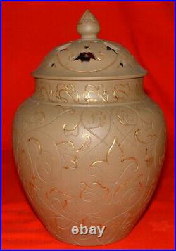Langley Mill Art Pottery Antique Pot Pourri Vase/Jar Tintern Abbey Denby
