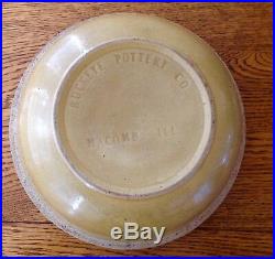 Large Antique Buckeye Pottery Company Macomb ILL Rare Green Stoneware Bowl