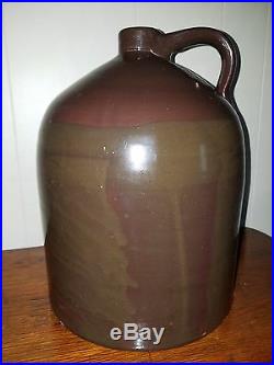 Large Antique Pottery 3 GAL Stoneware Beehive Jug withHandle Fantastic Glaze EXC