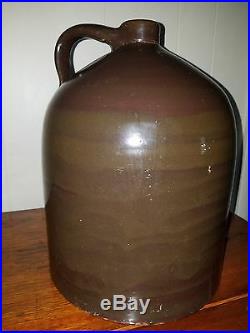 Large Antique Pottery 3 GAL Stoneware Beehive Jug withHandle Fantastic Glaze EXC