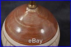 Large MID CENTURY Eames Martz Era DANISH MODERN Pottery LAMP Incised STONEWARE