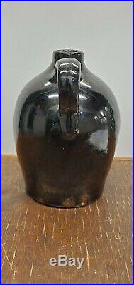Large Primitive Whiskey Jug Antique Glazed Stoneware Crock 7 inches