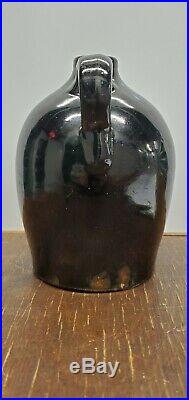 Large Primitive Whiskey Jug Antique Glazed Stoneware Crock 7 inches