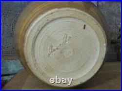 Large Vintage Stoneware Yellowware Pottery Butter Churn w Blue Flowers 2 Gallon