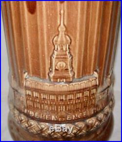 Liberty Bell & Independence Hall Mccoy Pottery Umbrella Stand Antique (O2) AS IS