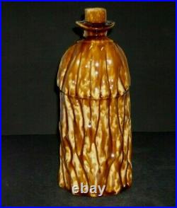 Lyman Fenton Vermont Tall Slender Rockingham Glazed Yellow Ware Coachman Flask