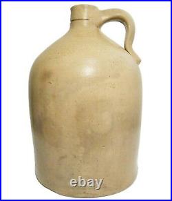 MID-LATE 19TH C AMERICAN ANTIQUE STONEWARE 3 GAL JUG WithCOBALT BLUE BEE STING DEC