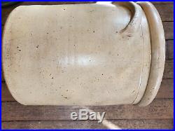 Macomb Ill Eagle Pottery #6 Crock Illinois Stoneware 1880s Salt Glaze Blue/Cream