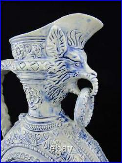 Magnificent Vintage German Blue Salt Glaze Ewer by Grenzau Limited Edition