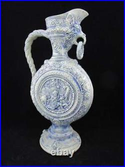 Magnificent Vintage German Blue Salt Glaze Ewer by Grenzau Limited Edition