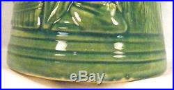 McCoy Buccaneer Stoneware Pitcher Jug Tankard Green Vintage Art Pottery NICE