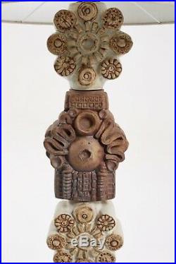 Midcentury Bernard Rooke Studio Pottery Totem Floor Lamp Ceramic Stoneware 1960s