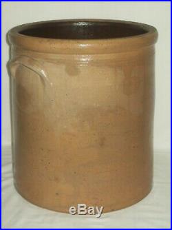 Nice Primitive Bee Sting Stoneware Crock / Early 5 Gallon Antique Red Wing