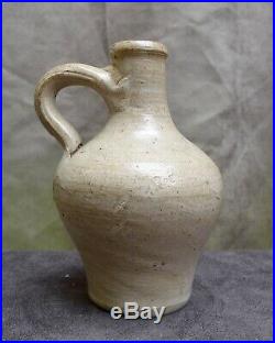 Nice quality 17th Century German Rearen stoneware oil jug found in Rotterdam