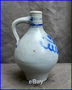 Nice quality 18th Century German stoneware jug found in a canal in Amsterdam